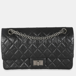 Chanel Black Aged Quilted Calfskin 2.55 Small Reissue 225 Flap Bag 1213253