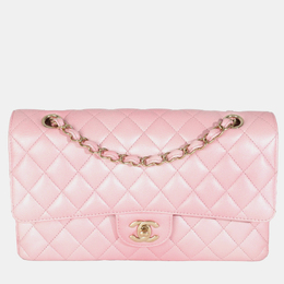 Chanel Pink Ombre Metallic Quilted Goatskin Medium Double Flap Bag 1213260
