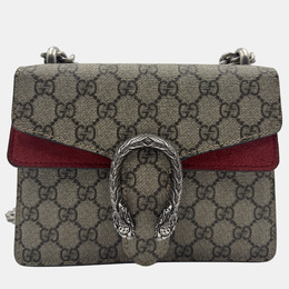 Gucci Beige/Red GG Supreme Canvas and Suede Mini Dionysus Shoulder Bag 1213094