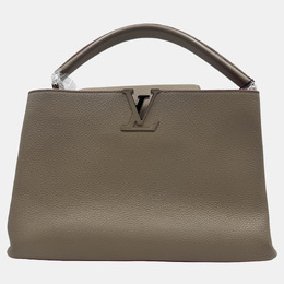 Louis Vuitton grey Leather Capucines MM Bag 1213076