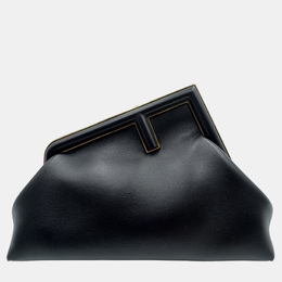 Fendi Black Leather Small First Clutch Bag 1213087