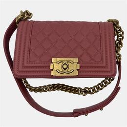 Chanel Pink Quilted Leather Small Boy Flap Bag 1213082
