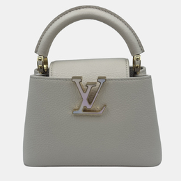 Louis Vuitton white Leather Mini Capucines Bag 1212989