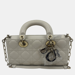 Christian Dior White Cannage Leather Medium Lady D-Joy Tote 1212986