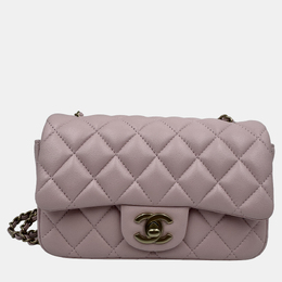 Chanel Pink Quilted Leather Mini Rectangle Classic Single Flap Bag 1212978