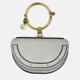 Chloe grey Leather Small Nile Bracelet Minaudiere Crossbody Bag 1213056