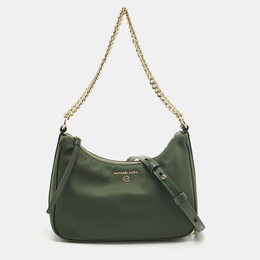 Michael Kors Green Nylon and Leather Gabardine Crossbody Bag 1212748