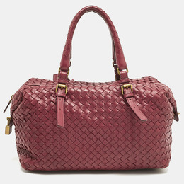 Bottega Veneta Red Intrecciato Leather Montaigne Bag 1212714