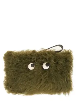 Anya Hindmarch-"Shearling Eyes" Clutch Bag-Donna 52592636428628