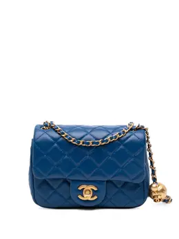 Chanel 2020 Mini Square Classic Lambskin Pearl Crush Single Flap crossbody bag 32122375