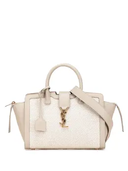 Saint Laurent 2021 Baby Canvas and Calfskin Monogram Downtown Cabas satchel 32124501