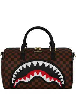 Sprayground shark-mouth check tote bag 32006216