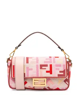 Fendi 2010-2025 Zucca Embroidered Canvas Baguette satchel 32123652