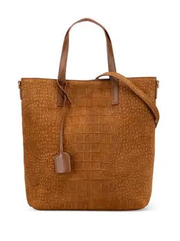 Saint Laurent 2020 Toy Croc Embossed Suede North South Shopping Tote satchel 32117966