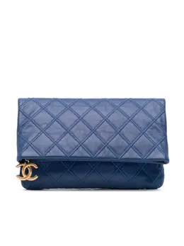 Chanel 2012-2013 CC Quilted Lambskin Foldover clutch bag 32123649