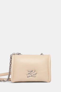 Кожаная сумка Karl Lagerfeld, бежевый a1w30175 | beżowy
