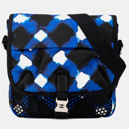 Chanel Airline Messenger Bag Shoulder Blue Multicolor Nylon 1214831