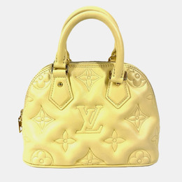 Louis Vuitton Soft Bubble Gram Alma Bb Bag 2Way Crossbody Handbag Leather Banana Yellow 1214785