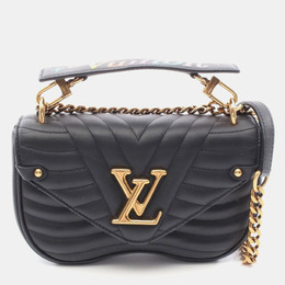 Louis Vuitton New Wave Chain Bag Pm Shoulder Leather Black 1214794