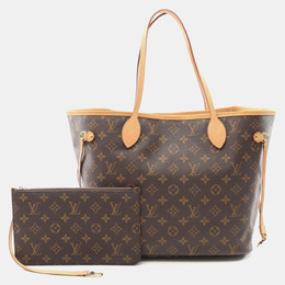Louis Vuitton Neverfull Mm Tote Bag Coated Canvas And Leather Monogram Brown 1214783