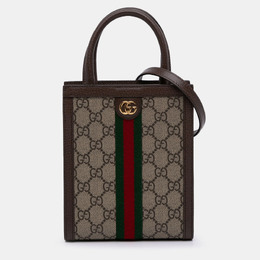 Gucci Beige Brown Mini GG Supreme Ophidia Web Satchel 1214499