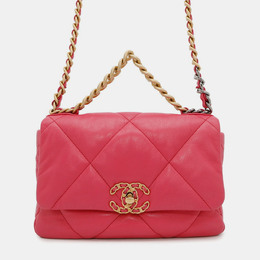 Chanel 19 Pink Leather Shoulder Bag 1214564