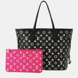 Louis Vuitton Neverfull MM Black/White Empriente Leather Tote Bag 1214579