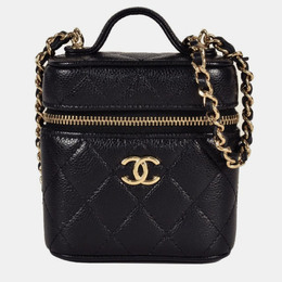 Chanel Vanity Mini Black Leather Shoulder Bag 1214575