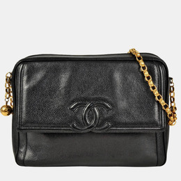Chanel Shoulder Bag Caviar Skin Black 1214760