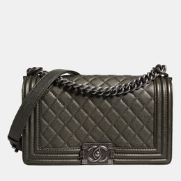 Chanel Boy Green Leather Shoulder Bag 1214562