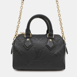 Louis Vuitton Speedy Bandouliere 20 Black Empreinte Giant Monogram Leather Duffel Bag 1214595