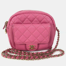 Chanel CC Day Camera Case Pink Leather Shoulder Bag 1214589