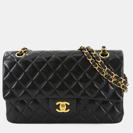 Chanel Classic Double Flap Black Leather Shoulder Bag 1214561