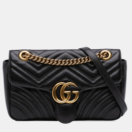 Gucci Black Medium GG Marmont Matelasse Leather Shoulder Bag 1214501