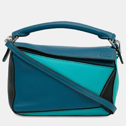 Loewe Blue Mini Tricolor Calfskin Puzzle Satchel 1214484