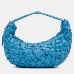 Bottega Veneta Blue Paper Calfskin Intrecciato Banana Hobo Bag 1214373