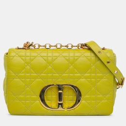 Christian Dior Yellow Small Calfskin Cannage Caro Bag 1214485