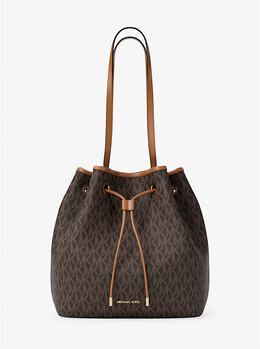 Средняя сумка-шоппер Avery в форме мешка с фирменным логотипом Michael Kors, Brn/Acorn 30f5gq7t2b | brn/acorn