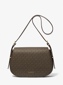 Средняя сумка-мессенджер Lydia с фирменным логотипом Michael Kors, Brn/Acorn 30r5gl0m2b | brn/acorn