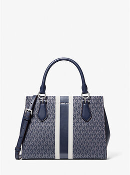 Средняя сумка Marilyn с полосами и фирменным логотипом Michael Kors, синий 35f5s6as6v | navy