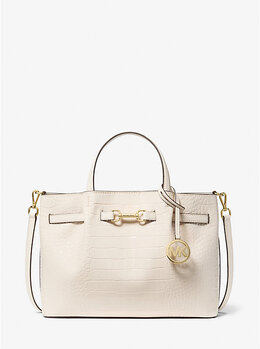 Средняя сумка Carson с тиснением под крокодила Michael Kors, бежевый 35f5g2zs3a | lt cream