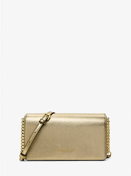 Средняя дорожная металлическая сумка Jet Set через плечо Michael Kors, золотой 35f5gtvc8m | pale gold