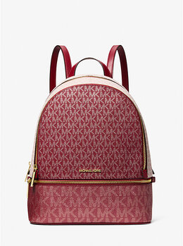 Средний рюкзак Rhea с металлическим фирменным логотипом Michael Kors, красный 35f5grab2v | cherry