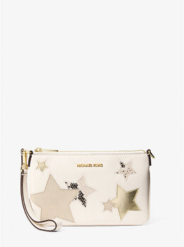 Маленький клатч Jet Set с принтом Michael Kors, бежевый 35f5gtvw5l | lt cream