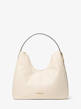Средняя сумка Nayla на плечо из зернистой кожи Michael Kors, бежевый 35f5g5zl6l | lt cream