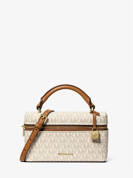 Мини-сумка Jana через плечо с фирменным логотипом Michael Kors, Vanilla/Acorn 32f5gq1c0b | vanilla/acorn