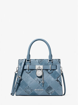Маленькая сумка Hamilton из лоскутной кожи Michael Kors, синий 35f5shms1u | cornflower