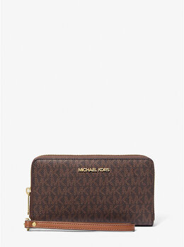 Клатч на запястье Jet Set с фирменным логотипом для смартфона Michael Kors, коричневый 35f8gtvw9b | brown