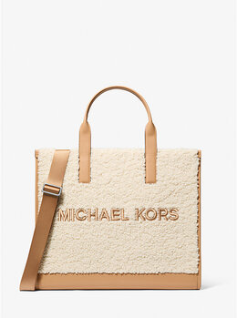 Средняя сумка-шоппер Cooper с отделкой «шерпа» Michael Kors, коричневый 37f5lcot4u | peanut