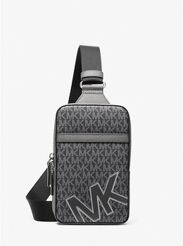 Средняя сумка Cooper через плечо с фирменным логотипом Michael Kors, серый 37f5lcoc2o | gunmetal